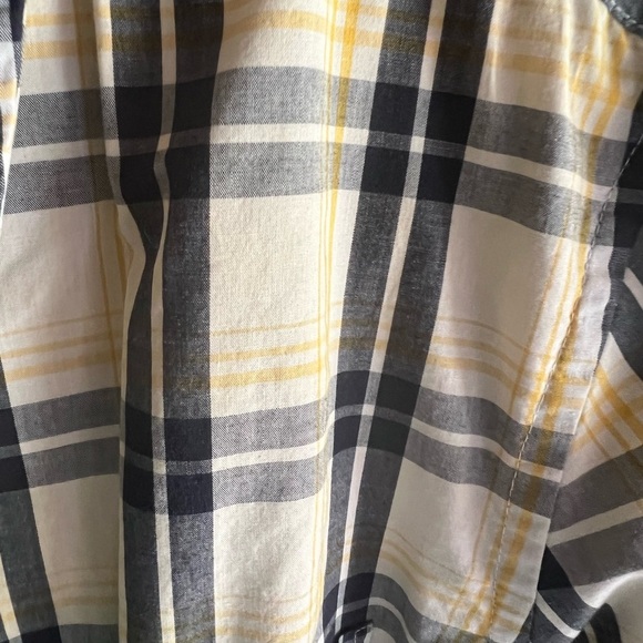 George Men’s Yellow & Gray Plaid Short-Sleeve Button-Up Shirt – XL (46-48) - Picture 2 of 4